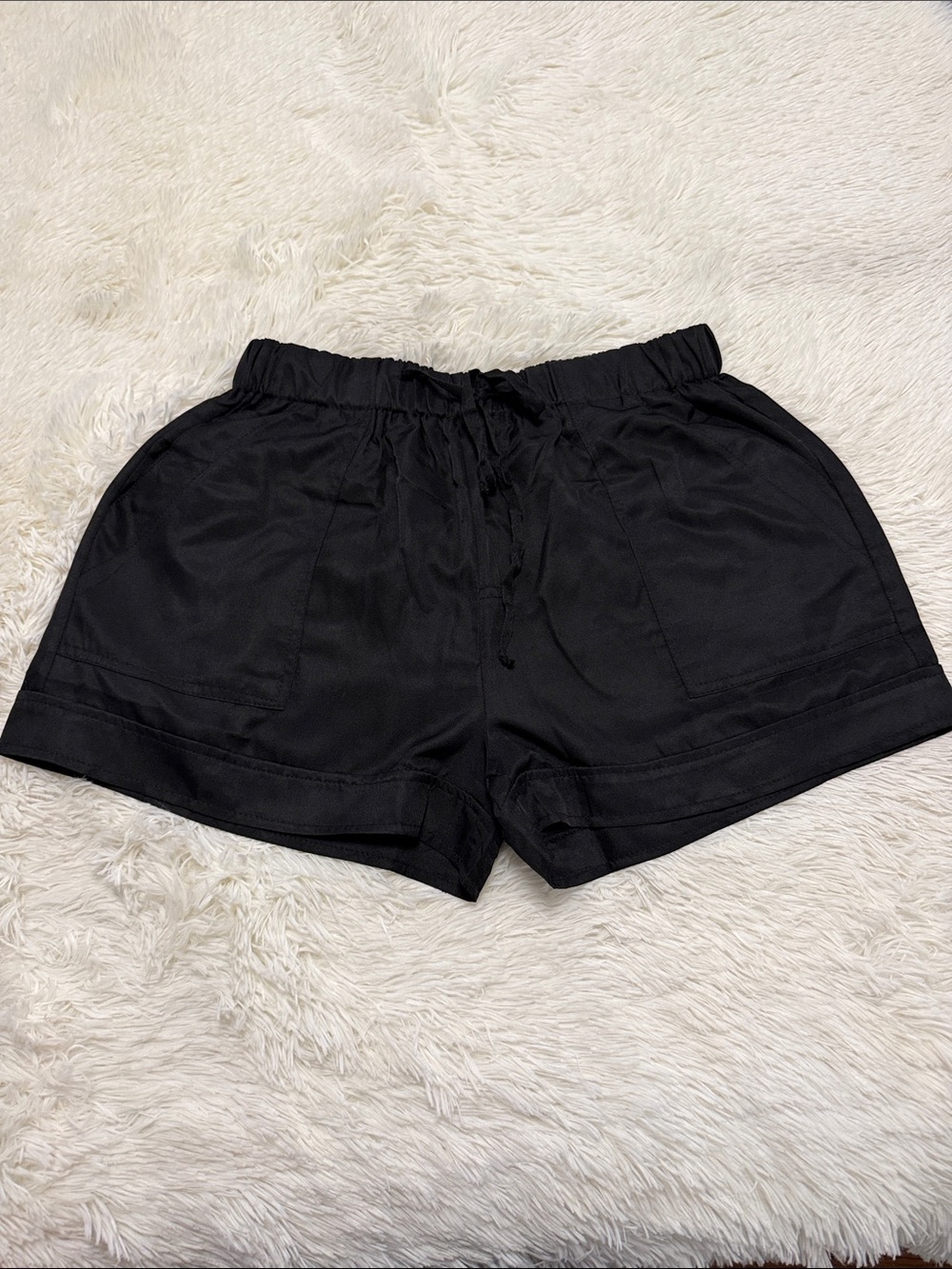 Black Drawstring Women's Shorts